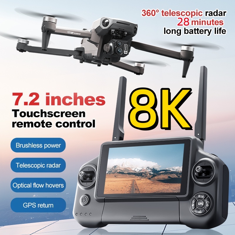Drone Gps Module - 8K 3-assige Gimbal Brushless 7,2 inch